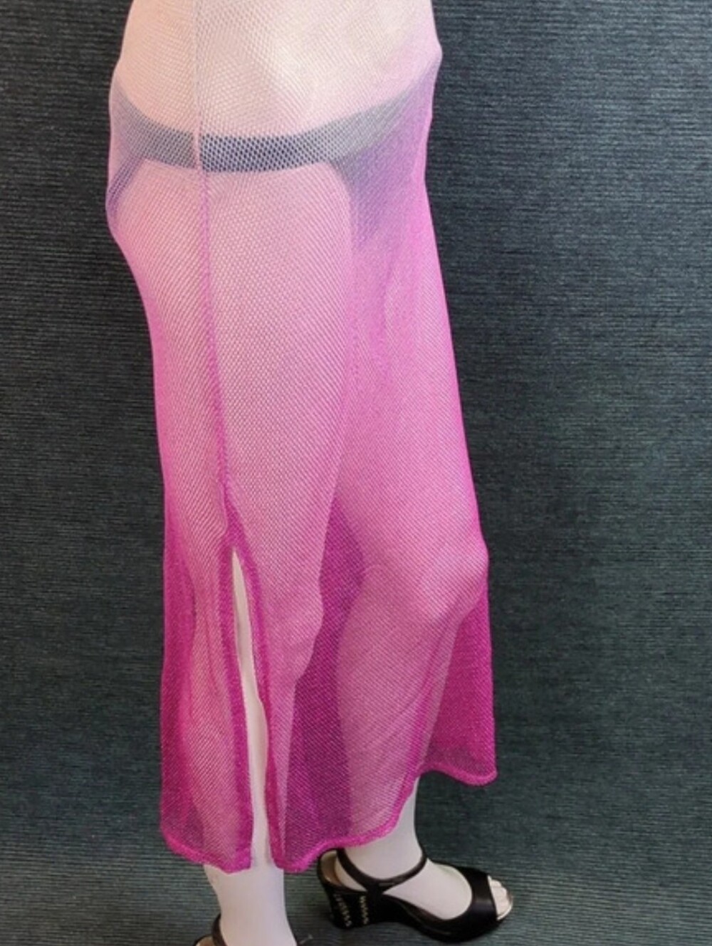 Ombre Pink Mesh Maxi Cover Up - Picture 8 of 12